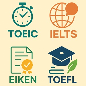英検・TOEIC・TOEFL・IELTSの試験対策アイコン一覧（フィリピン留学・ドゥマゲテ留学）